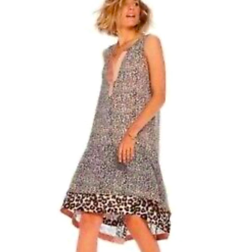 SCOTCH and SODA Rainbow Heat Leopard Print Sleeveless Swing Dress! Almost new! M